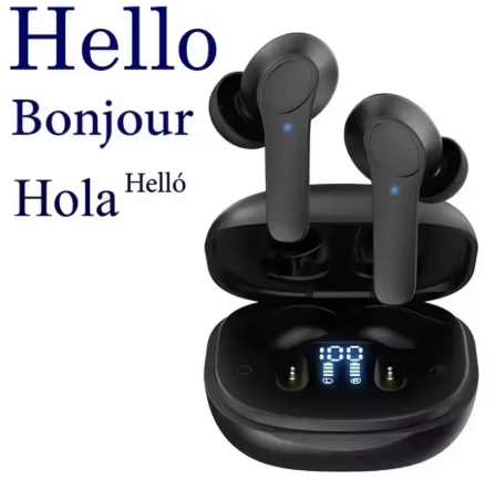 Real-Time Translator Earbuds supporting 144 languages with LED charging case