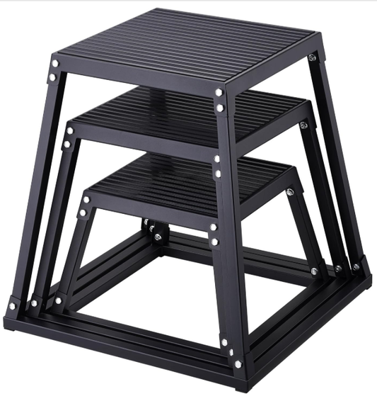 Plyometric Jump Box 18 inch steel plyo box set anti-slip fitness exercise platform
